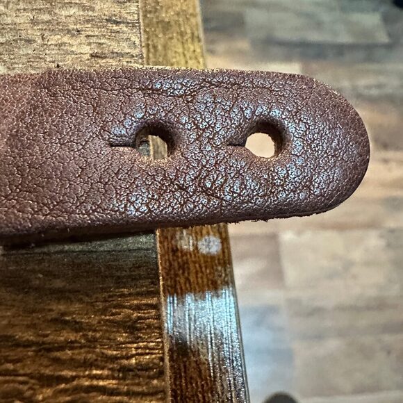 Brown Leather Bracelet with Large Blue Turquoise Blossom Design - Picture 8 of 10